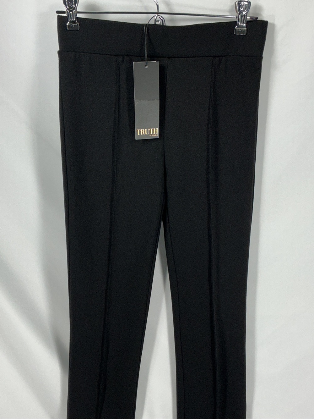 Truth by Republic Black Straight Leg Pull On Pants XS Stretch Comfort Office New